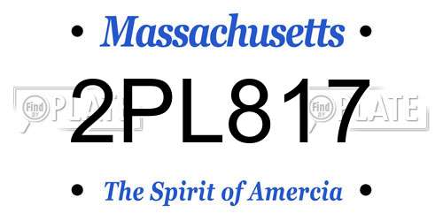 2PL817 Massachusetts License Plate