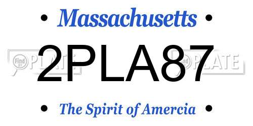 2PLA87 Massachusetts License Plate