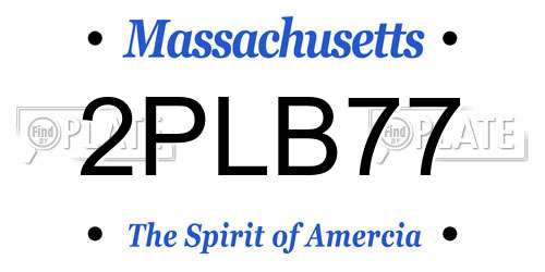 2PLB77 Massachusetts License Plate