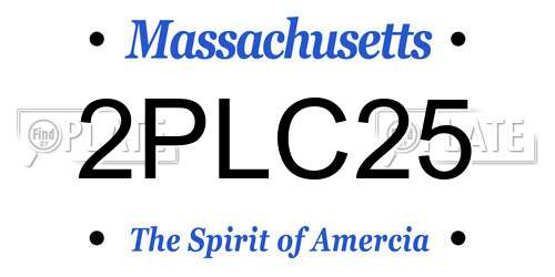 2PLC25 Massachusetts License Plate