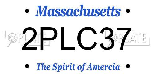 2PLC37 Massachusetts License Plate