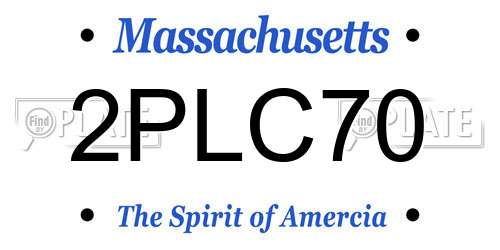 2PLC70 Massachusetts License Plate