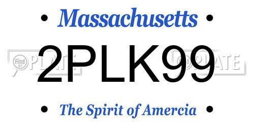 2PLK99 Massachusetts License Plate