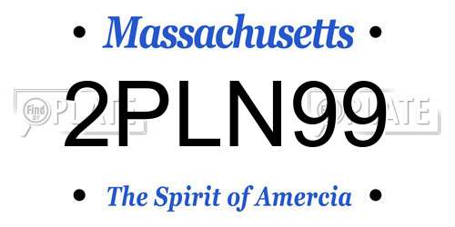 2PLN99 Massachusetts License Plate