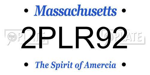 2PLR92 Massachusetts License Plate