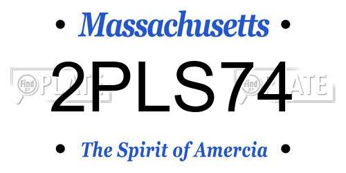 2PLS74 Massachusetts License Plate
