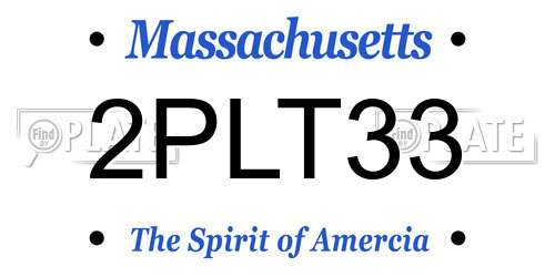 2PLT33 Massachusetts License Plate