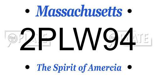 2PLW94 Massachusetts License Plate