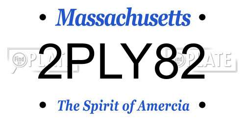 2PLY82 Massachusetts License Plate