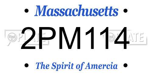 2PM114 Massachusetts License Plate