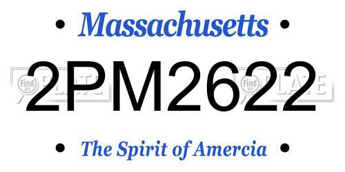 2PM2622 Massachusetts License Plate