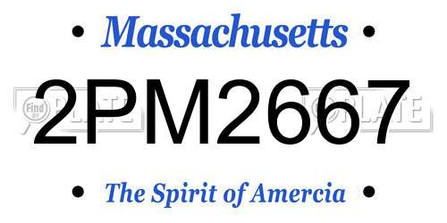 2PM2667 Massachusetts License Plate
