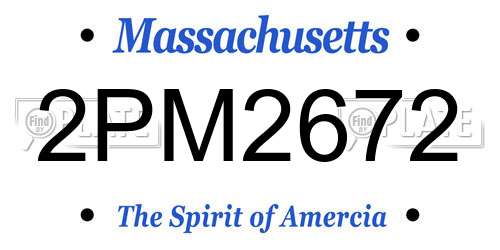 2PM2672 Massachusetts License Plate