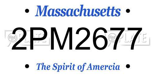2PM2677 Massachusetts License Plate