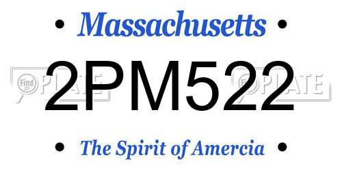 2PM522 Massachusetts License Plate