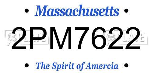 2PM7622 Massachusetts License Plate