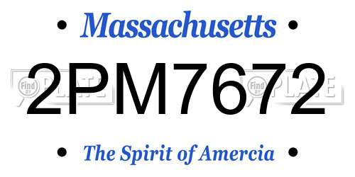 2PM7672 Massachusetts License Plate