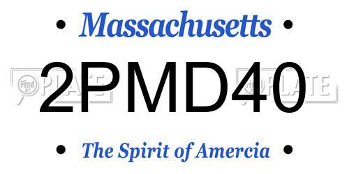 2PMD40 Massachusetts License Plate