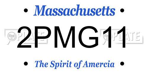 2PMG11 Massachusetts License Plate