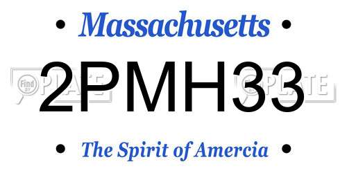2PMH33 Massachusetts License Plate