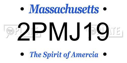 2PMJ19 Massachusetts License Plate