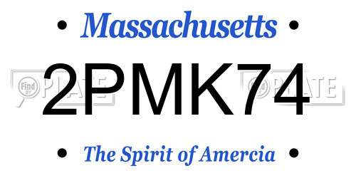 2PMK74 Massachusetts License Plate