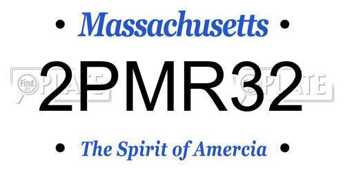 2PMR32 Massachusetts License Plate