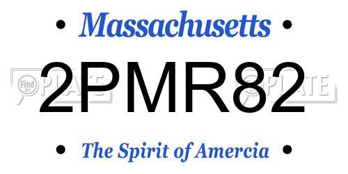 2PMR82 Massachusetts License Plate