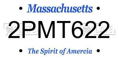 2PMT622 Massachusetts License Plate