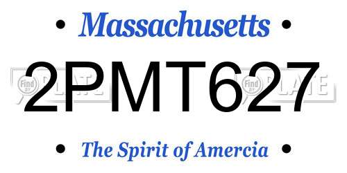 2PMT627 Massachusetts License Plate