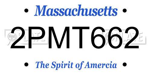 2PMT662 Massachusetts License Plate