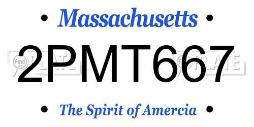 2PMT667 Massachusetts License Plate