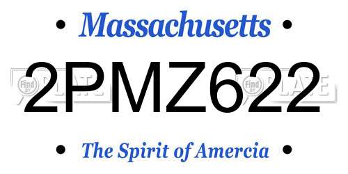 2PMZ622 Massachusetts License Plate