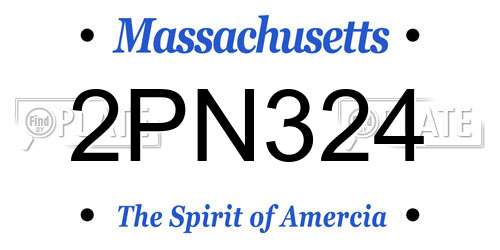 2PN324 Massachusetts License Plate