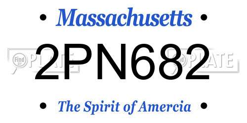 2PN682 Massachusetts License Plate