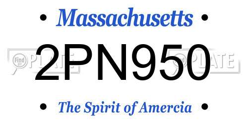2PN950 Massachusetts License Plate