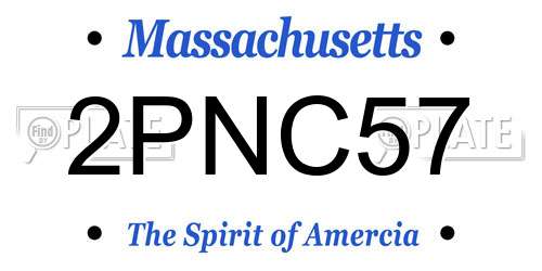 2PNC57 Massachusetts License Plate