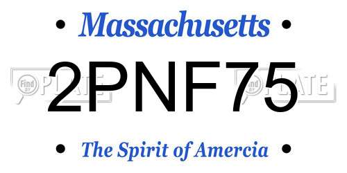 2PNF75 Massachusetts License Plate