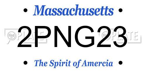 2PNG23 Massachusetts License Plate