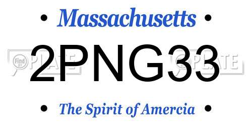 2PNG33 Massachusetts License Plate