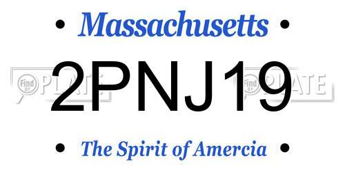 2PNJ19 Massachusetts License Plate