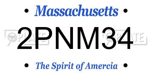 2PNM34 Massachusetts License Plate