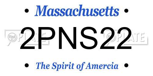 2PNS22 Massachusetts License Plate