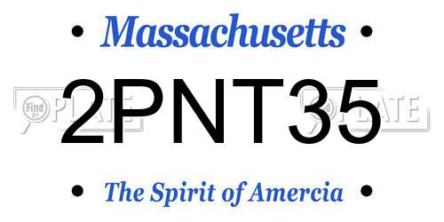 2PNT35 Massachusetts License Plate