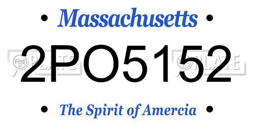 2PO5152 Massachusetts License Plate