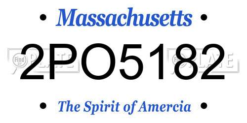 2PO5182 Massachusetts License Plate