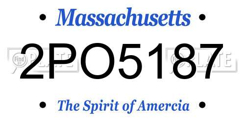 2PO5187 Massachusetts License Plate