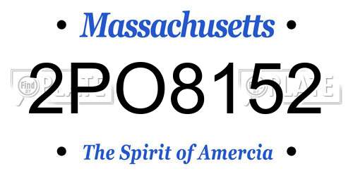 2PO8152 Massachusetts License Plate