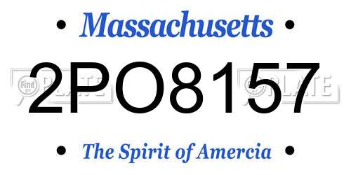 2PO8157 Massachusetts License Plate