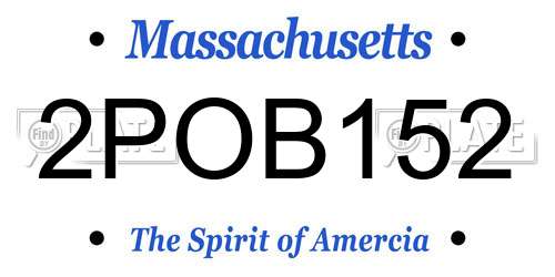 2POB152 Massachusetts License Plate